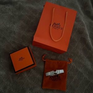 Hermes silver and white bracelet